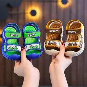 New Summer Boys' PVC Soft Anti-Slip Open Toe Adjustable Walking Beach Shower Kids Summer Beach Sports Sandals