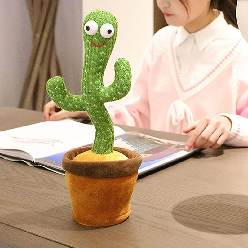 2024 Factory Custom High Quality Cactus Recording Stuffed Animal Toys PP Cotton Filled Animals That Sing Talk and Dance