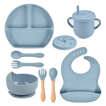 eco friendly products homeware bone china dinnerware silicone utensil set baby tableware silicone set