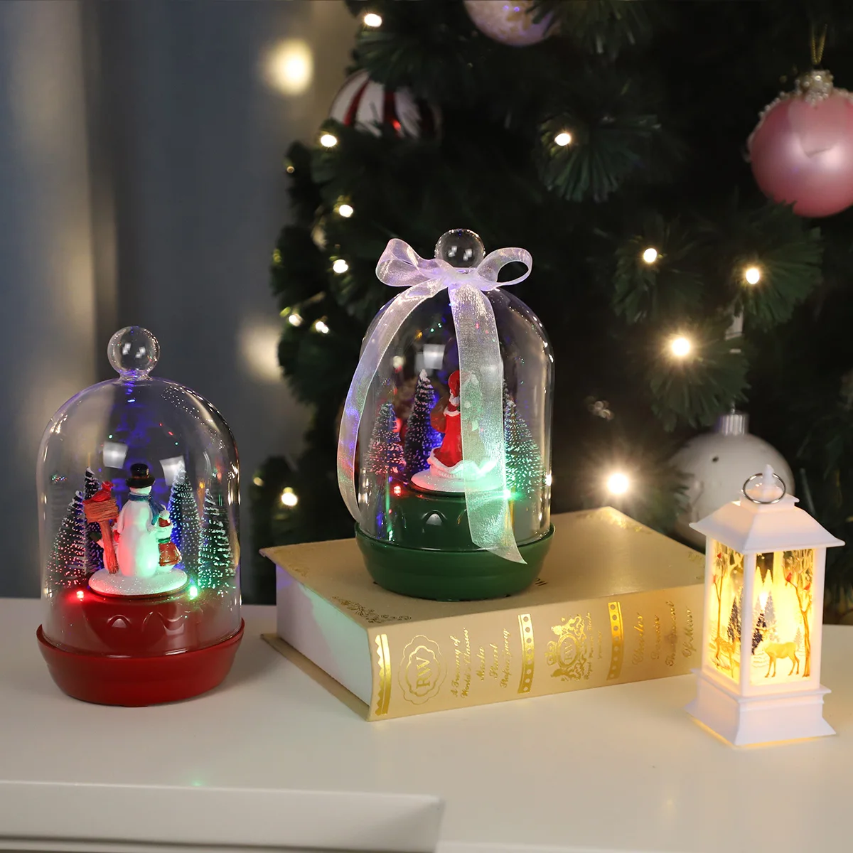 Creative crystal ball ornament business gift wholesale snow music personalised christmas ball ornaments bulk