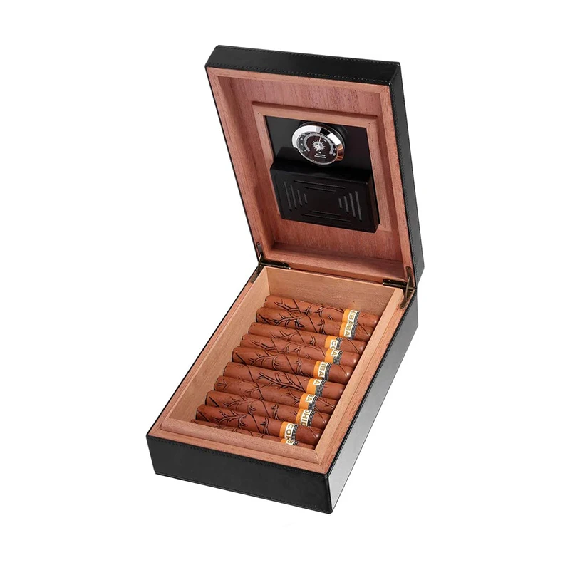 Wholesale Modern Small Solid Cigar Box Leather Cigar Case Humidor