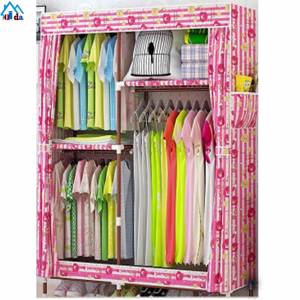 Factory Best Selling PP DIY Wardrobe Portable Cheap Student Cabinet Clothes Quilt Storage Cabinet