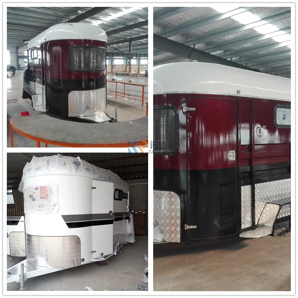 2024 Galvanized Straight 2 Horses Load Trailer Deluxe Door Horse Float Cart With Living Quarter