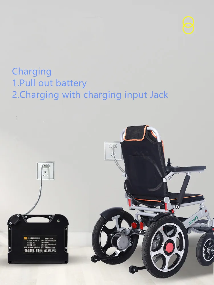 Lightweight Portable  Foldable Power Motorized Electric Wheelchairs supplier