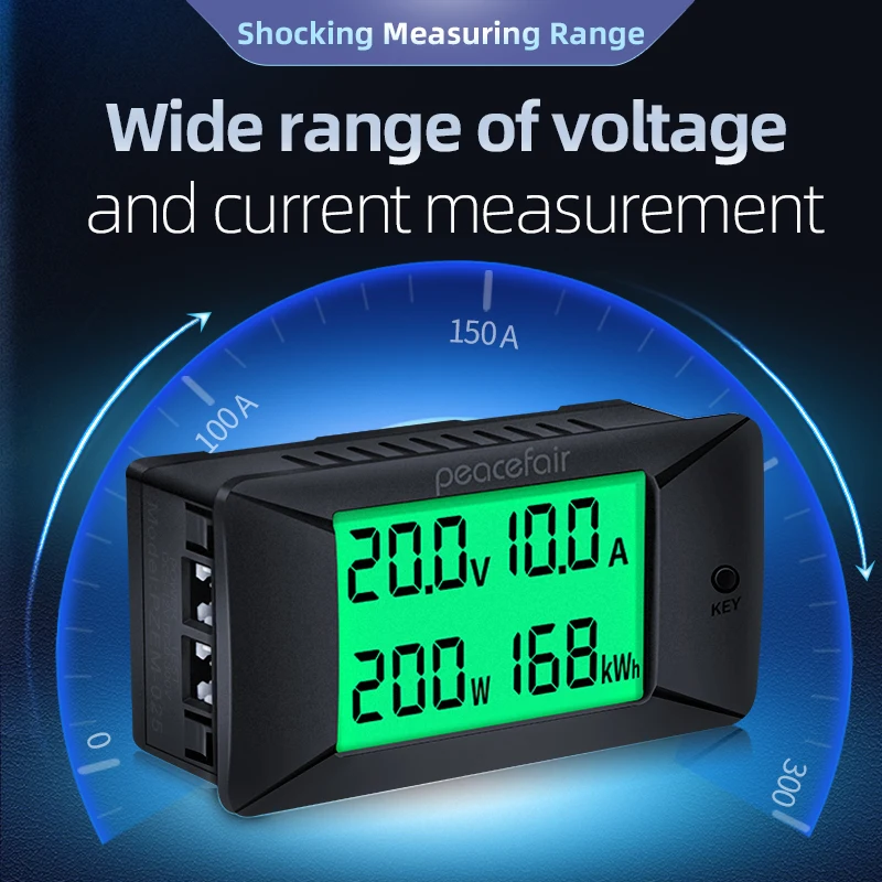 Misuratore Di Energia DC 100V 20A – Display Digitale Tensione Corrente – Voltmetro Amperometro