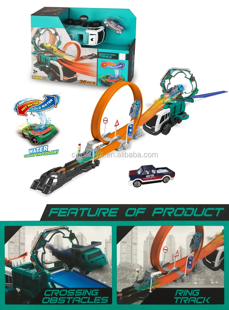 Boys Racing Car Toys Plastic Catapult Slot Track 164 Change Color