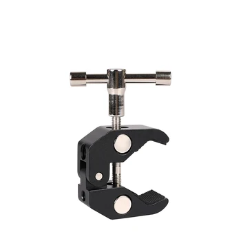Kaliou J023 Large Crab Clamp with Black Aluminium Alloy UNC 1/4 and 3/8 Screw Hole for Magic Arm Photo Studio Accessories detail image