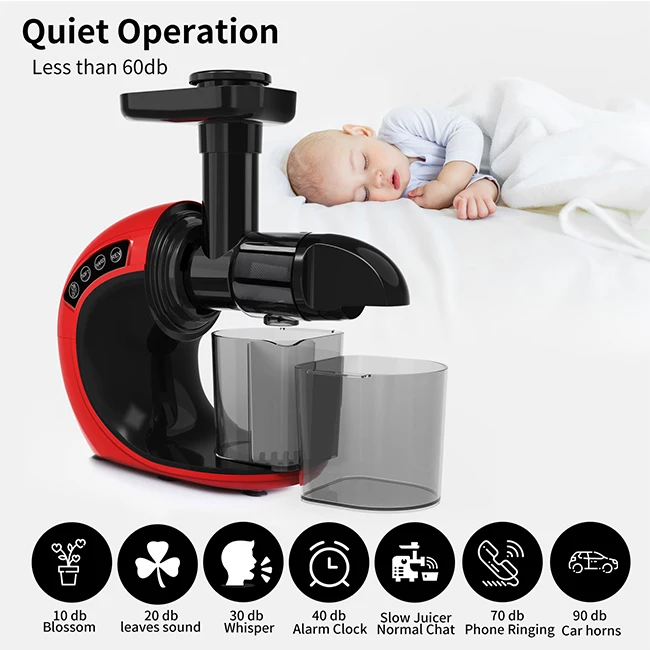 Mini Masticating Slow Cold Pressed Juicer Vegetables Fruits Extractor Cold Press Juicer Horizontal Multifunction Slow Juicer Por