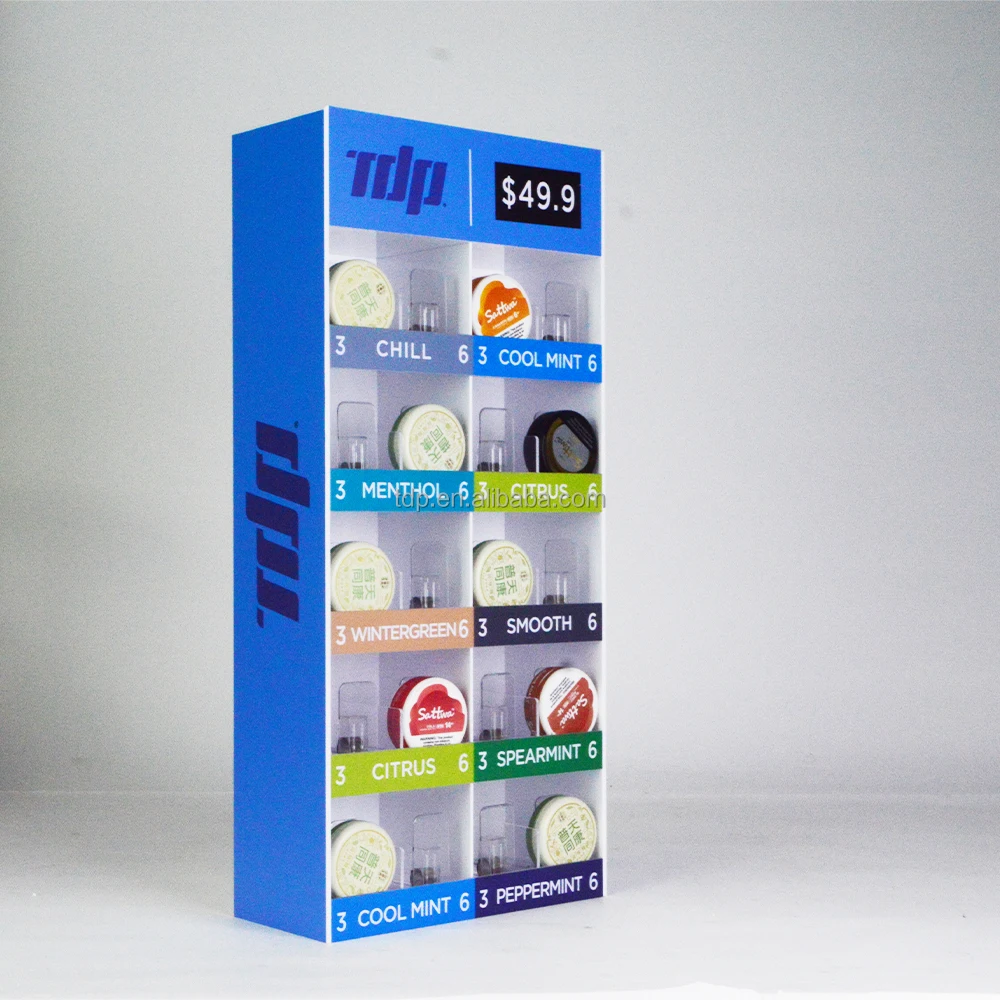 smokeless tobacco accessories TDP Led Acrylic Nicotine Pouch Smokeless Tobacco product Snus pouch Display  stand for Smoke Shop