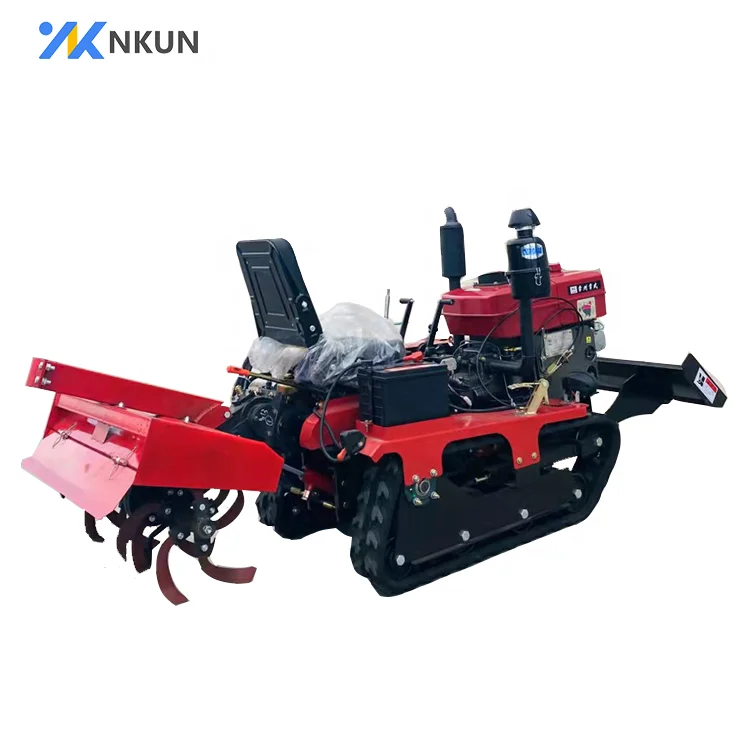 25HP Crawler Mini Tractor With Tractor Rotary Tiller and Dozer Rubber Tracks Crawler Tractor for Sale