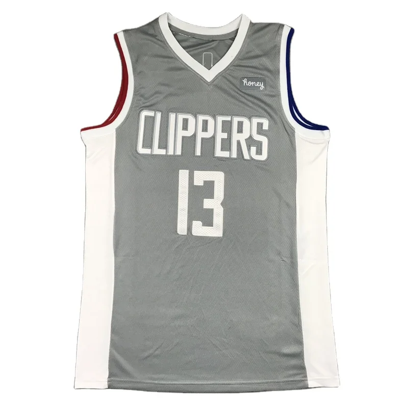 Wholesale Wholesale, Clipper No. 13 Paul George grey polyester quick-dry  basketball jerseys high quality embroidered basketball jerseys From  m.