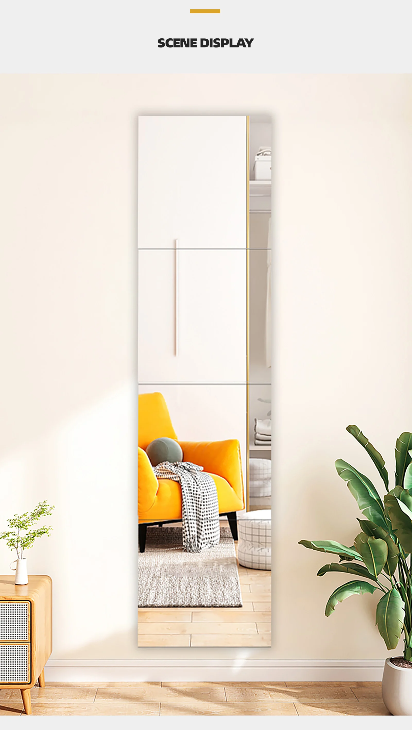 product full length frameless floor mirror large cheap wall mirror espejos decorative sticked dressing mirrors for living room-7