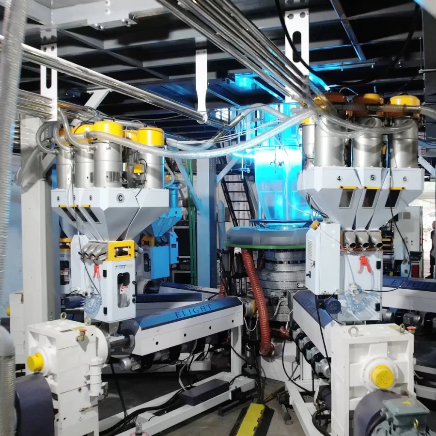 Automatic 3-5 Layer ABA High Speed Biodegradable Hdpe Ldpe Lldpe Pe PP Mulch Plastic Bag Film Blowing Machine Plastic Extruder