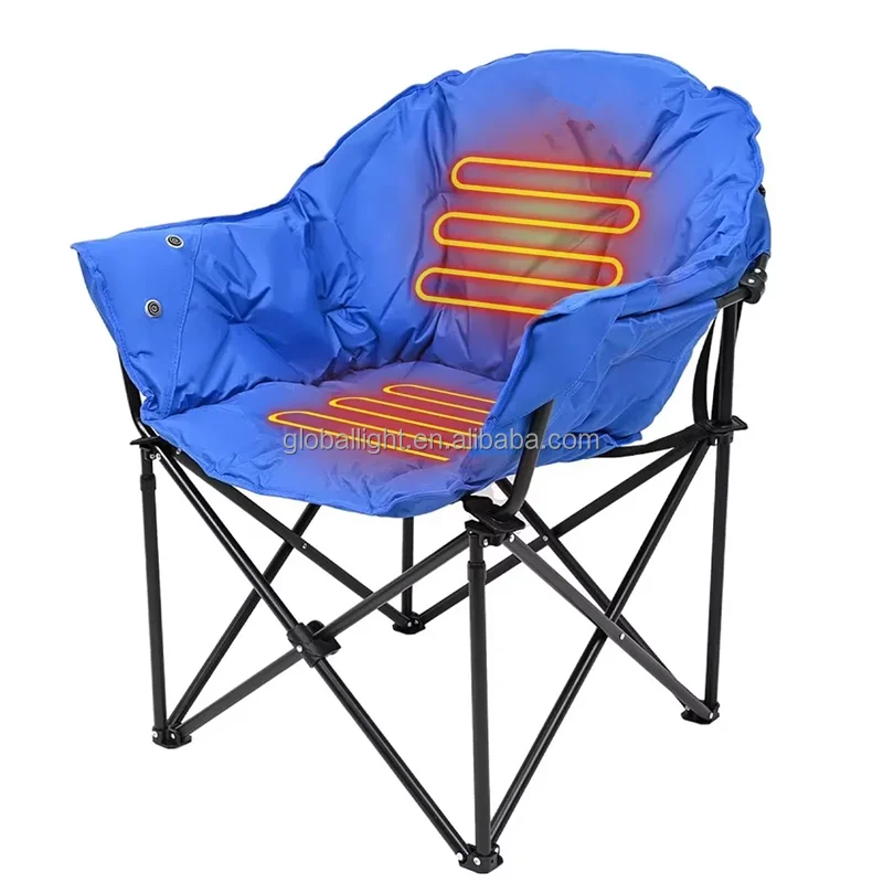 Portable 500lbs Capacity Moon Saucer Heated Camping Chair With 3 Heat