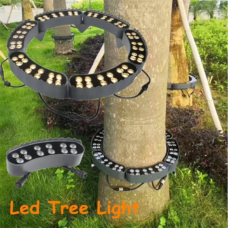 15w black led solar hug tree