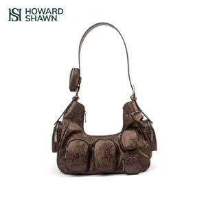 Howard Shawn Factory Custom High Quality Ladies Purse and Handbags Fashion Underarm Bag Design Leather Women Shoulder Bags