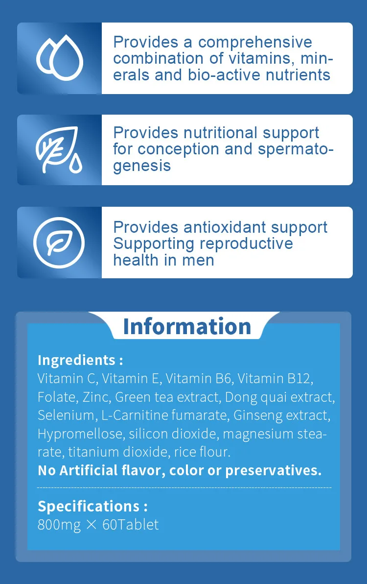 Spot Men's Fertility Tablets Ginseng Men's Energy Pills Candy Buy