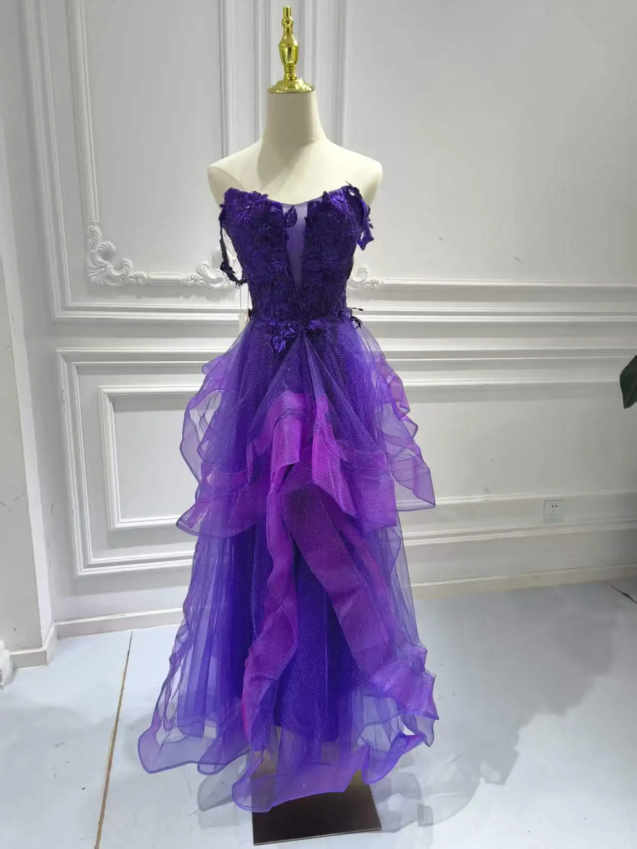 high fashion tulle dress S2015n 2026 New High-quality Hot-selling Women's Party Dress,Sleeveless Purple Ruffled Colorful Sexy Prom Evening Tight Dresses