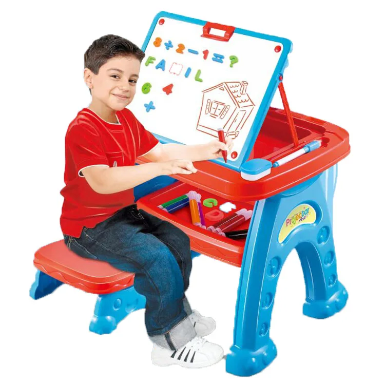 Multi-Function Drawing Board Table Educational Projection Drawing Kids Intelligence Learning Table Toy With Projector