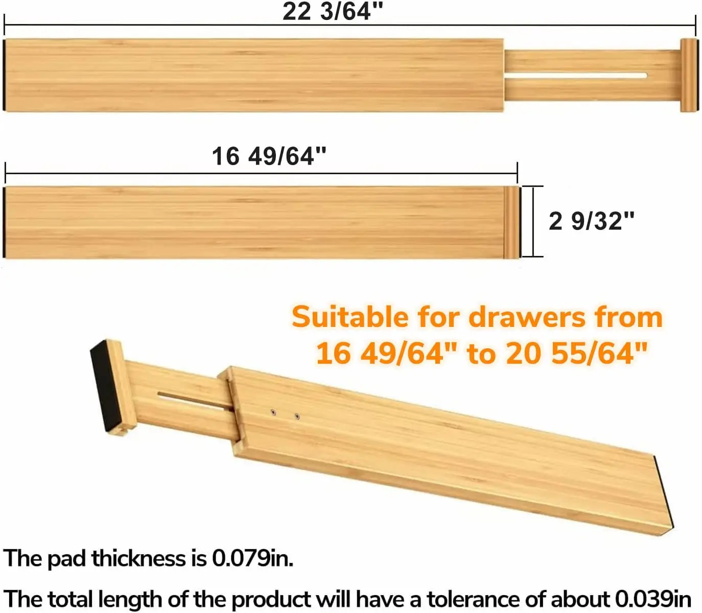 product kitchen drawer organizers bamboo utensil organizers for kitchen bedroom bathroom dresser office 4 pack-0