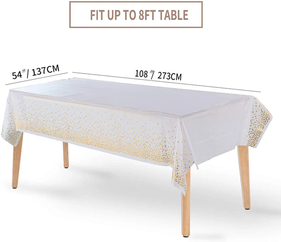 
Пластиковые скатерти для прямоугольника таблицы 4 шт партия скатерти одноразовые спортивные шаровары в Золотой горошек прямоугольная скатерть 