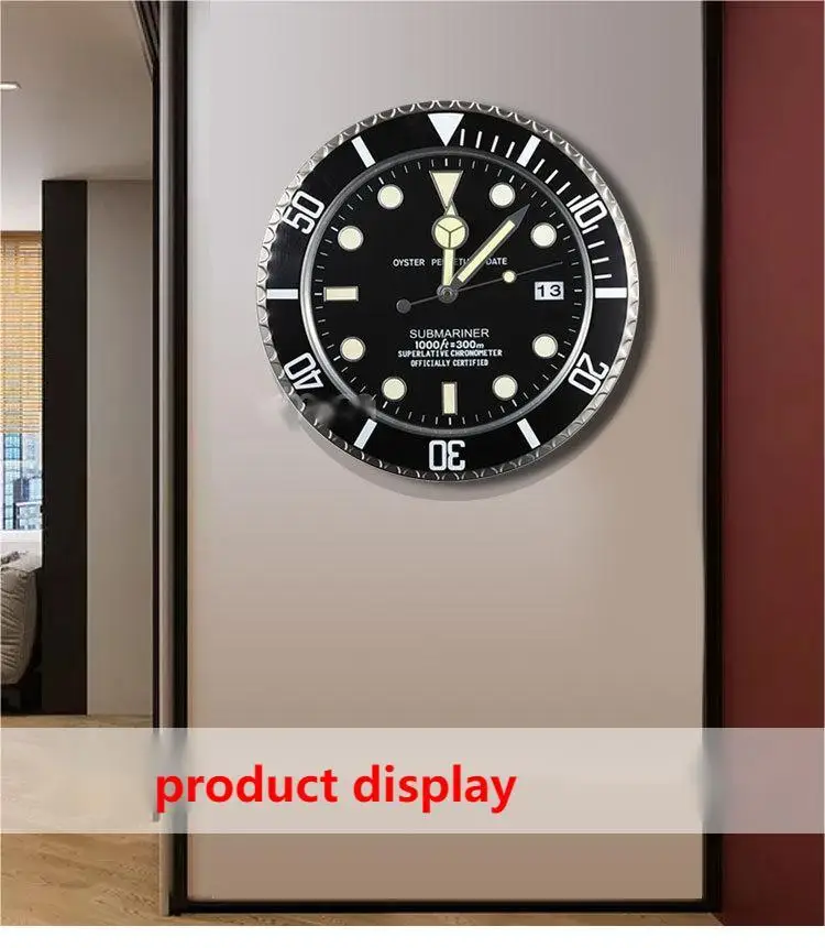 2023 Wholesale Top Grade Luminous Luxury Roles Wall Watch Wall Clock