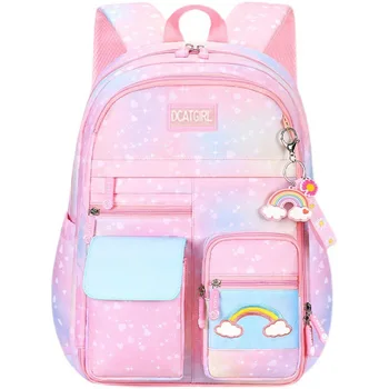 2024 hot selling Custom Large Capacity Colorful Backpack Pink Teens Girls Students School Bags Kids Backpack For Children School