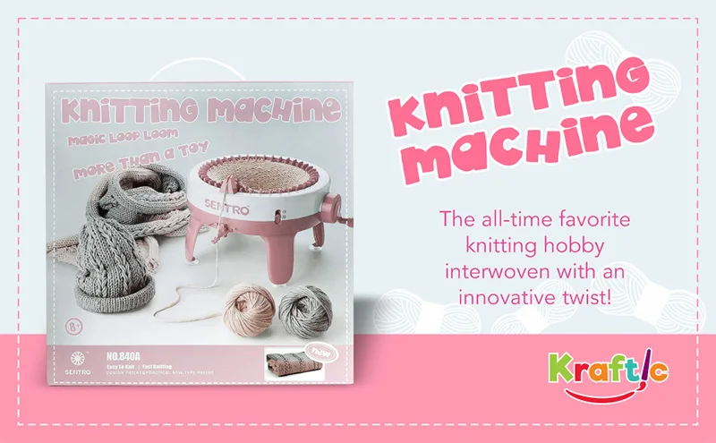 Knitting Machine,Knitting Machine 22 Needles,22 Needles Smart Knitting  Round Loom Knitting Board Rotary Double Knitting Machine,  Scarf/hat/Sock/Gloves