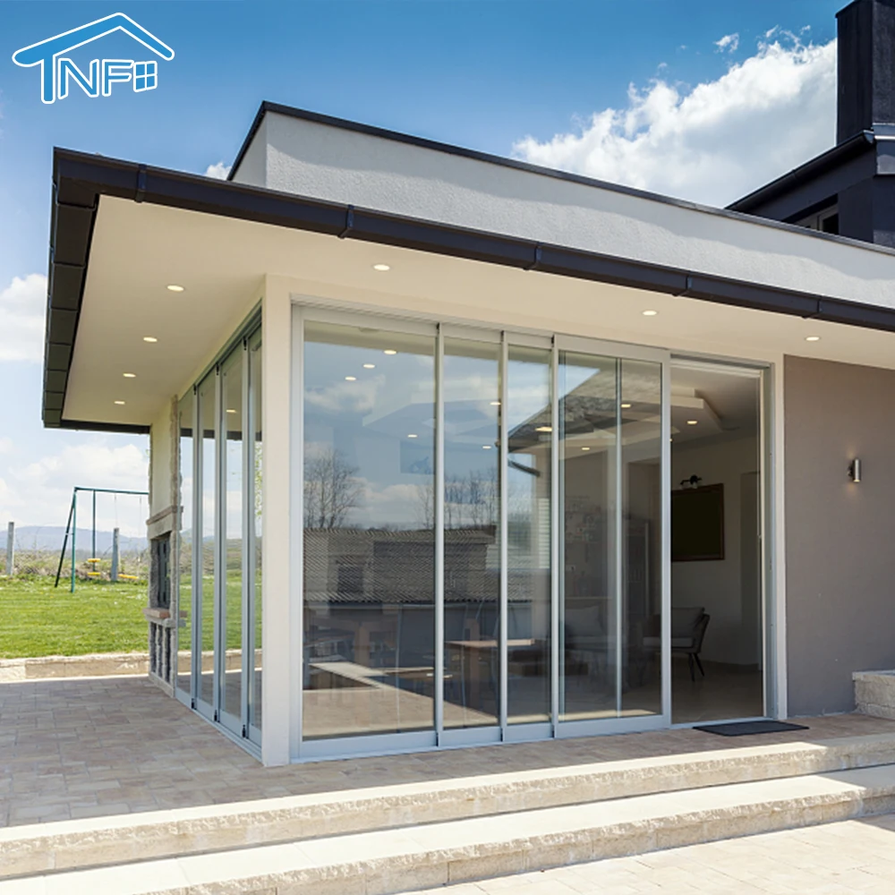 Modern Customized Size Color Aviation Aluminum Double Glass Sliding