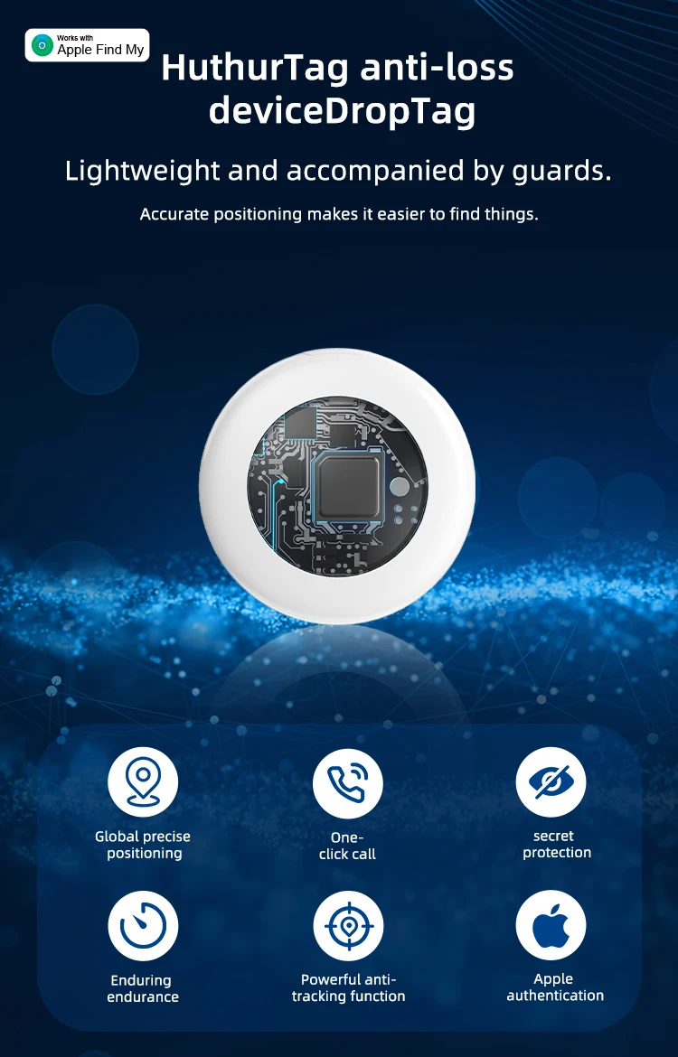 Works With Smart Tag for Apple Find My, GPS Items Tracker With Tag Holder & Keychains,IPX8 Waterproof Key Finder