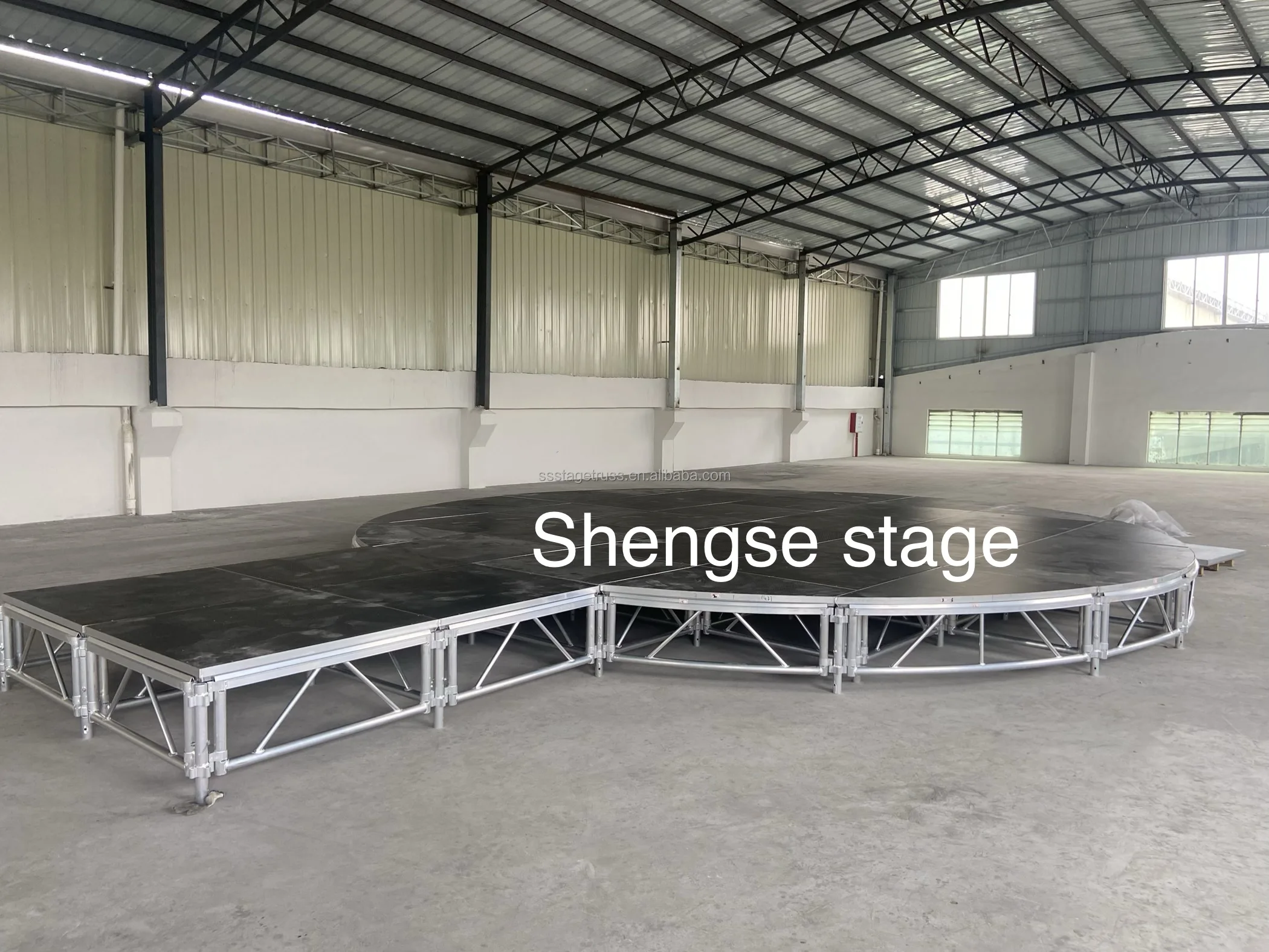 product aluminum adjustable height round stage with runway suitable for concerts weddings and fashion shows-2