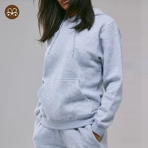 Custom Design Womens Grey Streetwear Oversized Pullover Plain Womens Hoodies