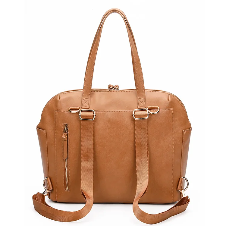 Amazon Hot Selling High Quality Faux Leather Diaper Bag Tote Backpack For Mom Diaper Bag With