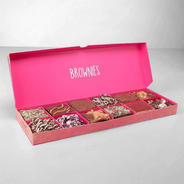 Afternoon Tea Brownie Dessert Packaging Box Corrugated Cardboard Paper Packaging Brownie Box