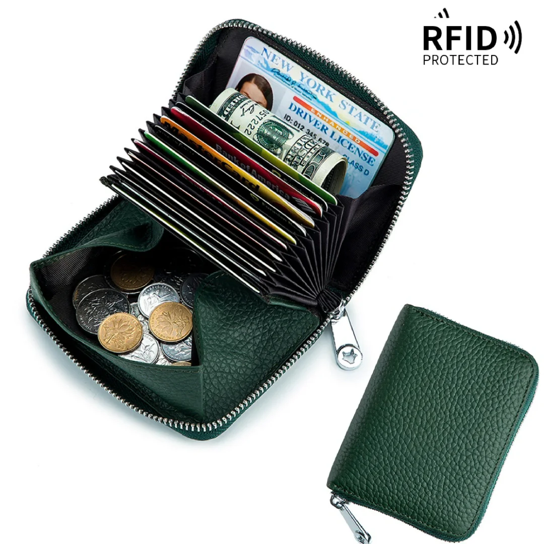 Zipper coin pouch with credit card slots