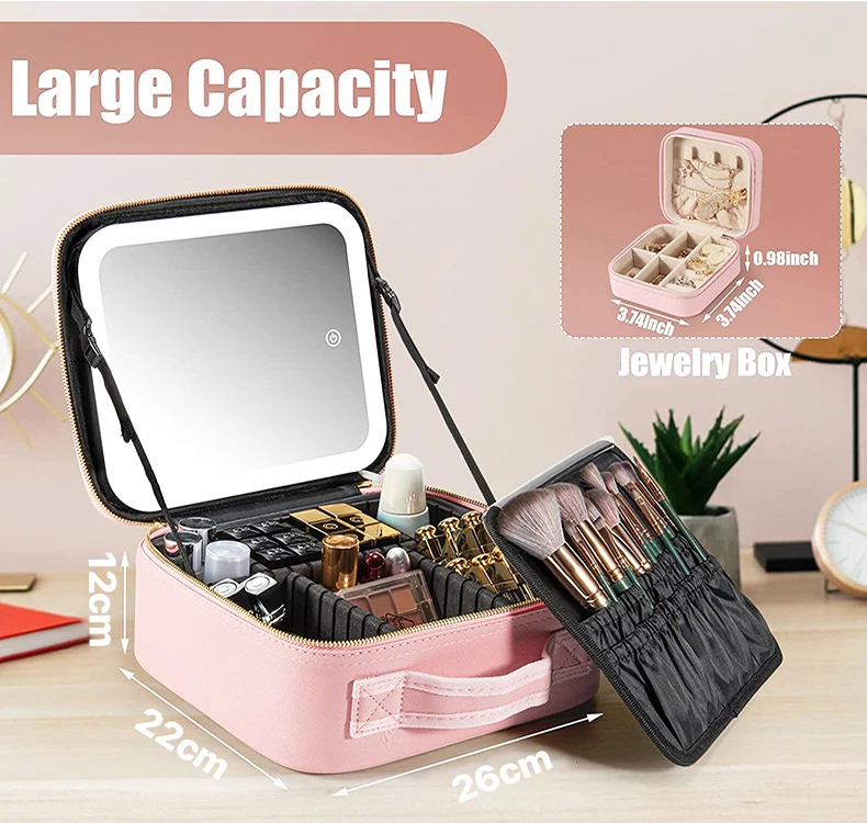 2023 New Large Capacity Desktop Cosmetic Storage Box Waterproof Leather ...