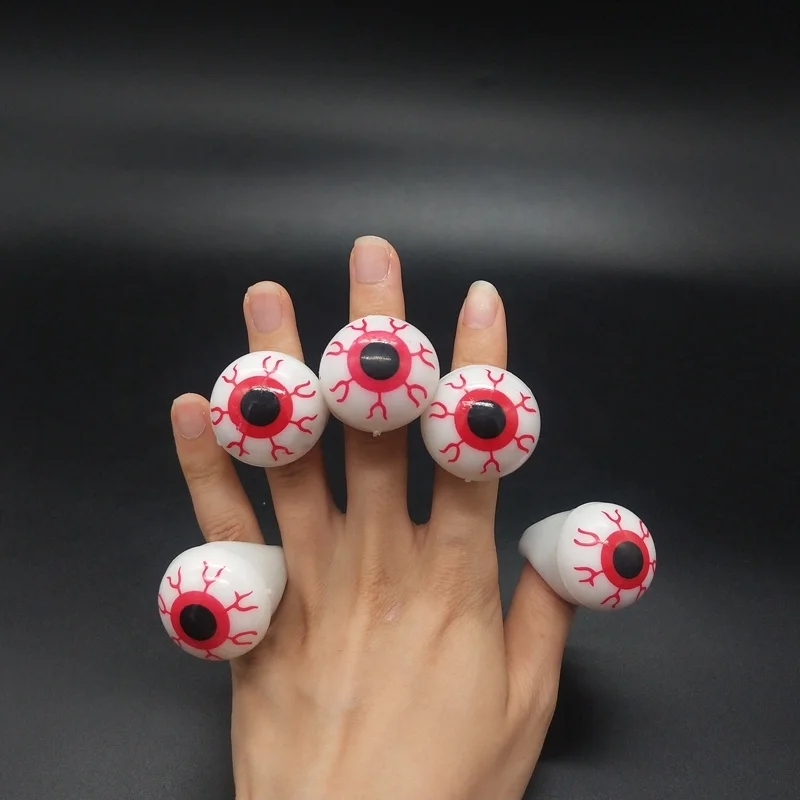 12 loco OJOS globo ocular LED intermitente anillos para dedo resplandor de Juguete de Plástico Luz Fiesta 