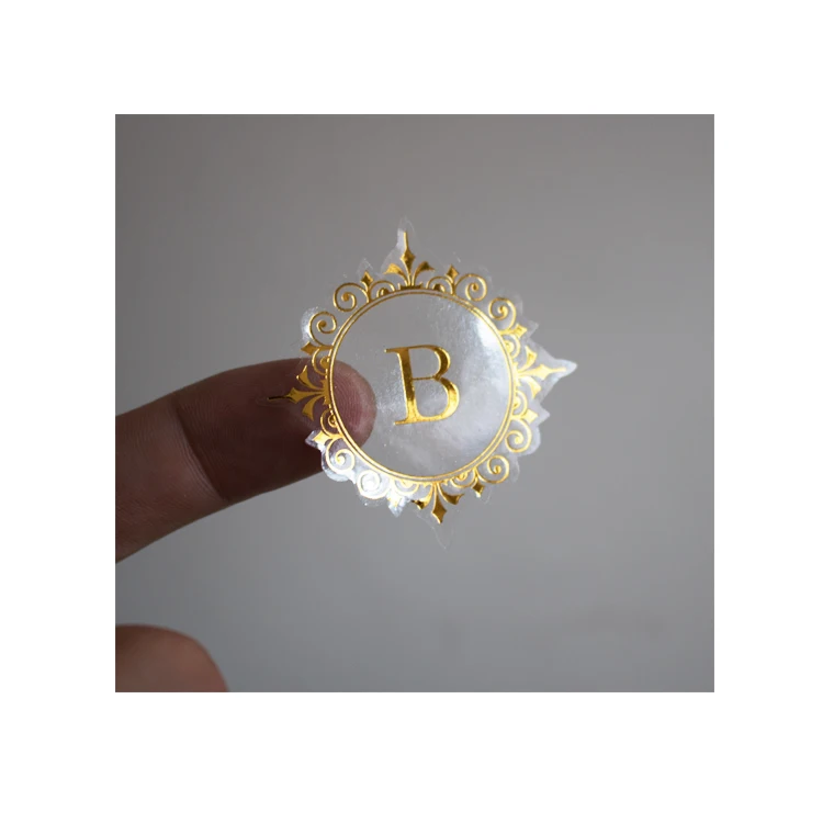 Direct Factory Self Adhesive Customized Printing Clear Gold Foil Stickers Transparent Logo Label