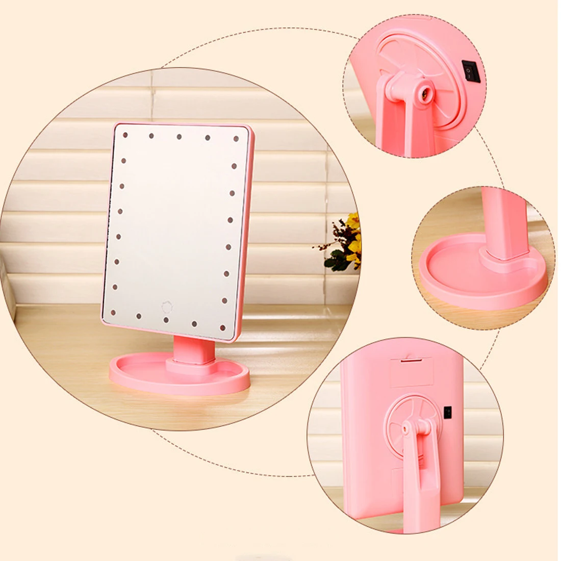 Portable LED Lighted Vanity Makeup Mirror with Touch Screen LED Makeup Mirror with Lights