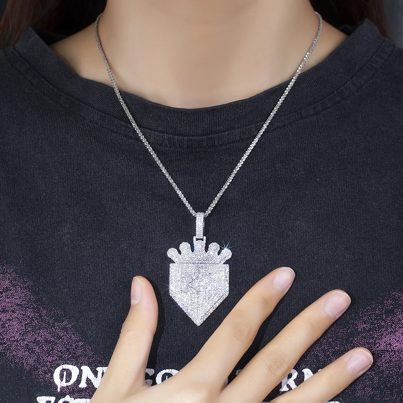 Ciondolo Ghiacciato / Ciondolo Hip Hop Con Diamanti / Ciondolo "Lealtà Sulla Regalità" / Ciondolo Hip Hop In Oro / Ciondolo Con Diamanti Grandi / Ciondolo Hip Hop Grande - Italia - Foto 4