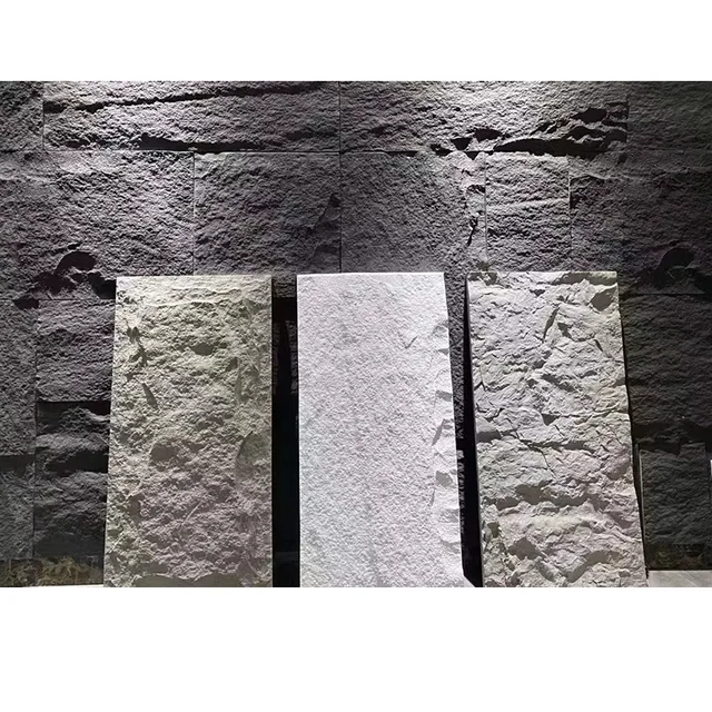 lightweight outdoor exterior decorative PU faux rock polyurethane stone panel 3d pu stone wall panel