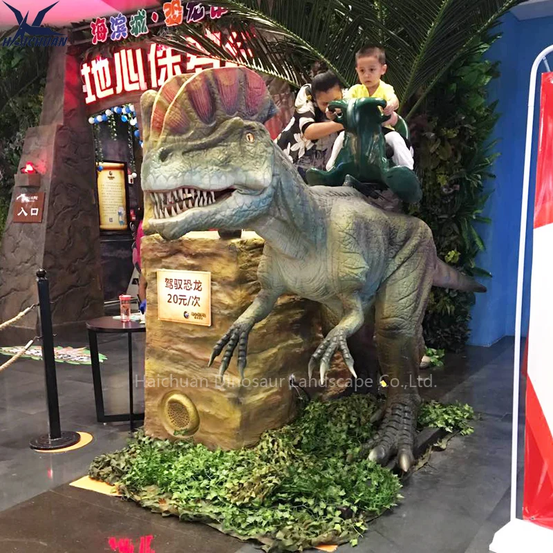 Haichuan Werkstatt Maßanfertigung Große Erwachsene Animatronische Tiere Dinosaurier Witziges Fahrzeug für den Außenbereich in Vergnügungsparks und Karnevalsveranstaltungen