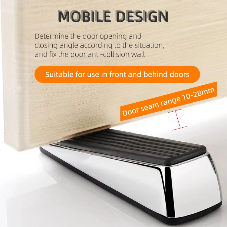 Сверхмощная резиновая нескользящая дверная пробка, защитная дверная пробка, клин, клин из цинкового сплава