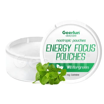 Factory Hot Sale No Sugar Boost Energy and Focus Caffeine Bags Nootropic Supplements Energy Pouches