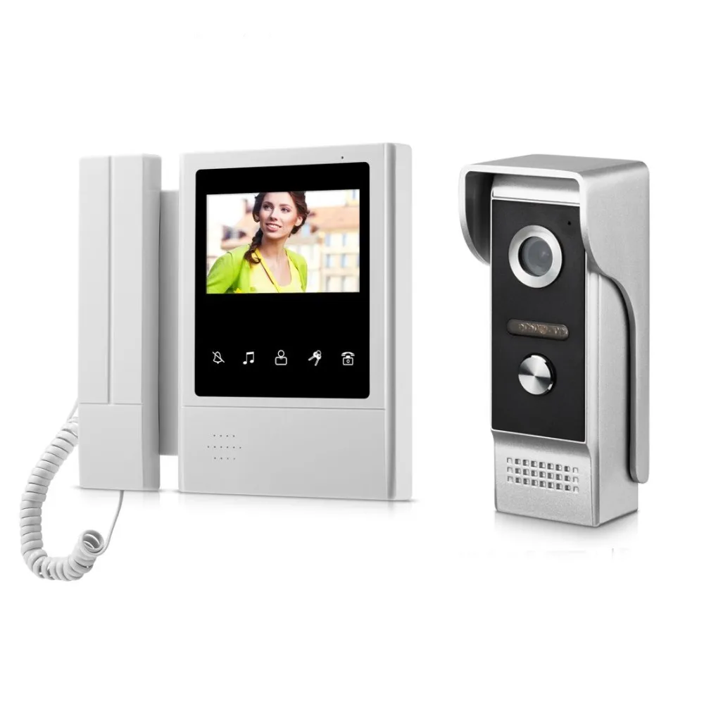 4.3" Handheld Video Intercom Door Phone System 2 Monitors Camera for 2 Apartment 