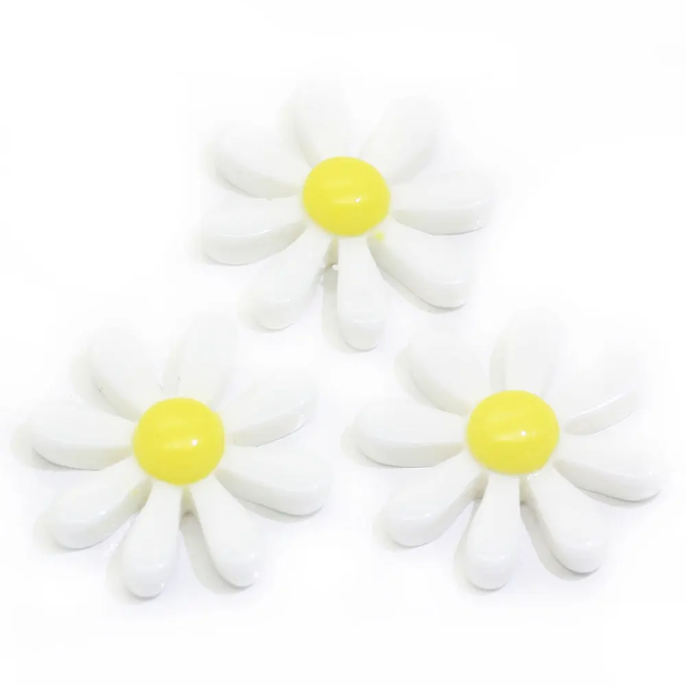 树脂雏菊花平背凸圆形发夹剪贴簿DIY珠宝工艺装饰配件, image size:1000x1000