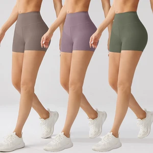 Women's High Waist Seamless Sand Wash Butt Lift Yoga Shorts Quick Dry Biker Sport Running Shorts Casual Style Scrunch Push Tight