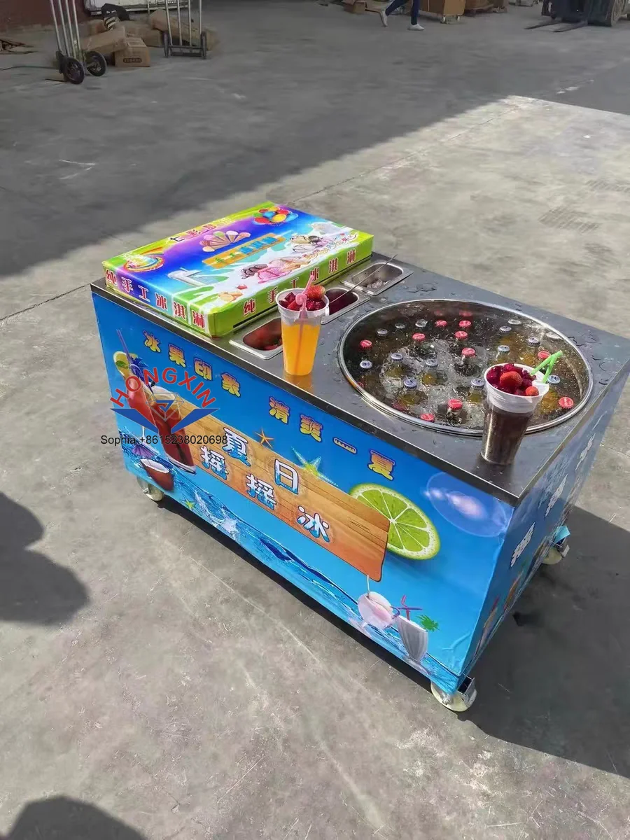 Thai Cola & Sprite Smoothie Maker Machine Trolley Ice Cream & Smoothie Machine with Motor Core Components