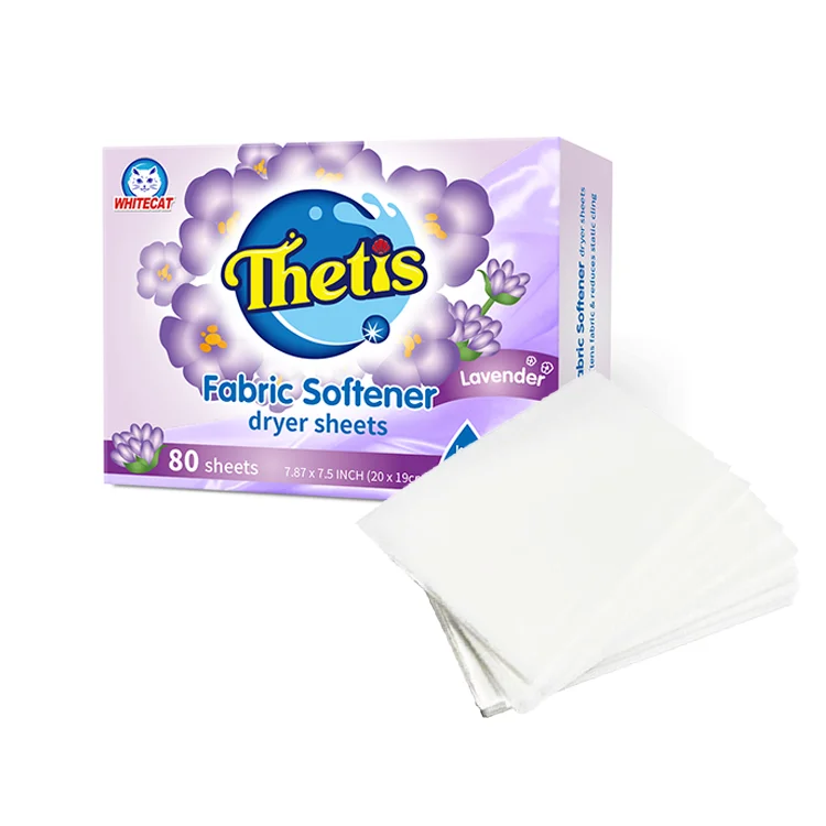 Eco -friendly Lavender Scent Fabric Softener Sheets Tumble Anti-static Dry Sheets