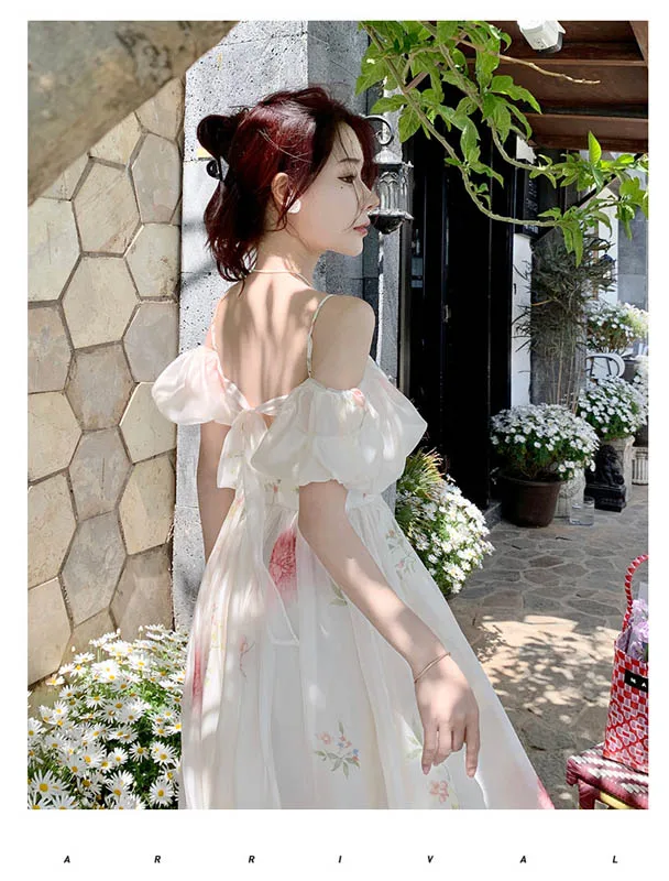 DY650 Sweet Ruffles Floral Print Dress - Sustainable Style